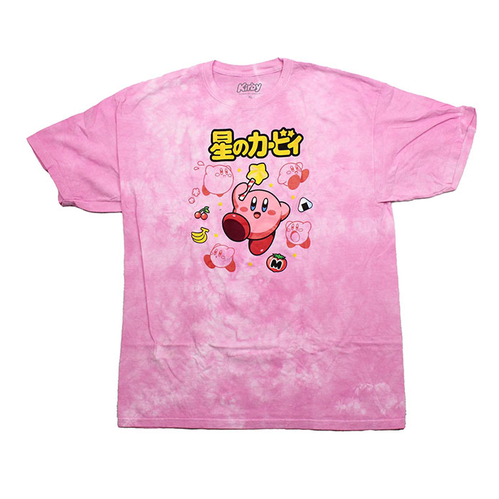 Women's Pink Short Sleeve Nintendo Character Kirby Face Graphic T-Shirt