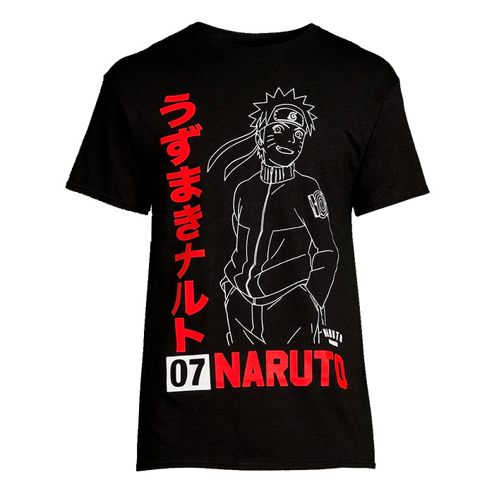 Men's Black Short Sleeve 07 Naruto Graphic T-Shirt