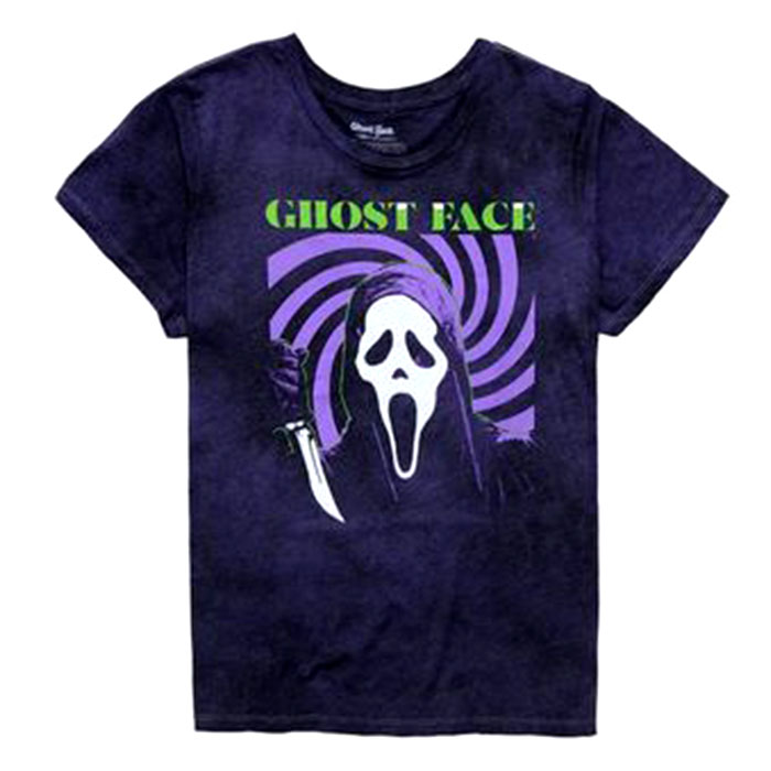 Adult Purple Short Sleeve Ghost Face the Icon of Halloween Graphic T-Shirt