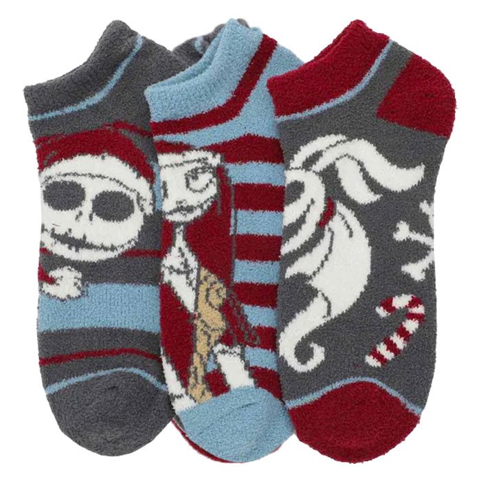 The Nightmare Before Christmas 3-Pack Women's Chenille Ankle Socks -3 Pairs