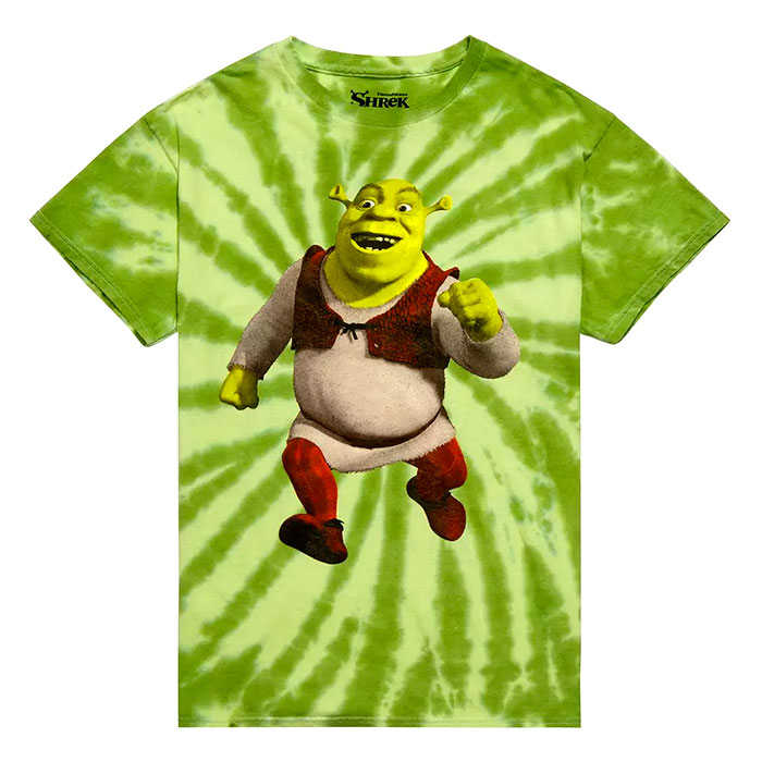 Men's Green Short Sleeve Animated Film Shrek Graphic T-Shirt