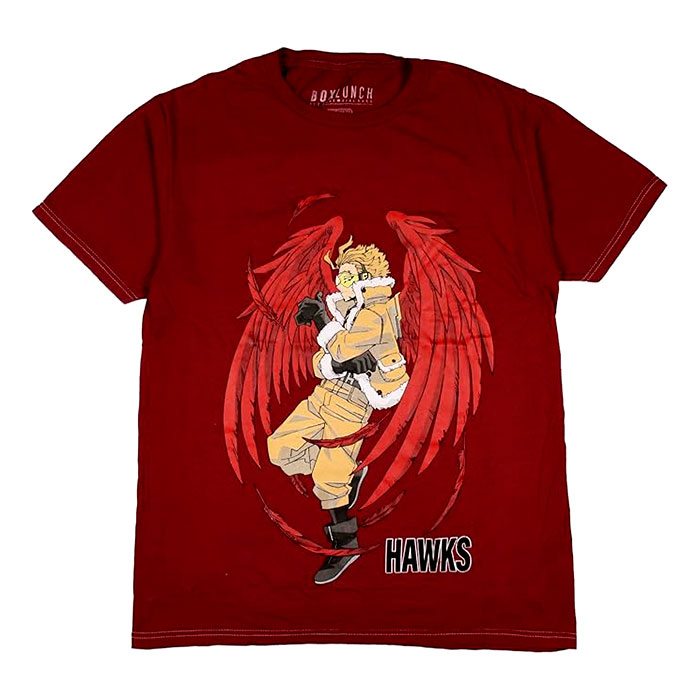 Adult Red Short Sleeve Hawks My Hero Academia Graphic T-Shirt