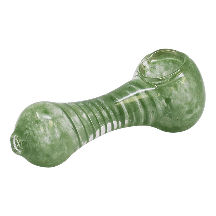 Green Inside Out Comb Teeth Design Colored Glass Pipe 3 Inches