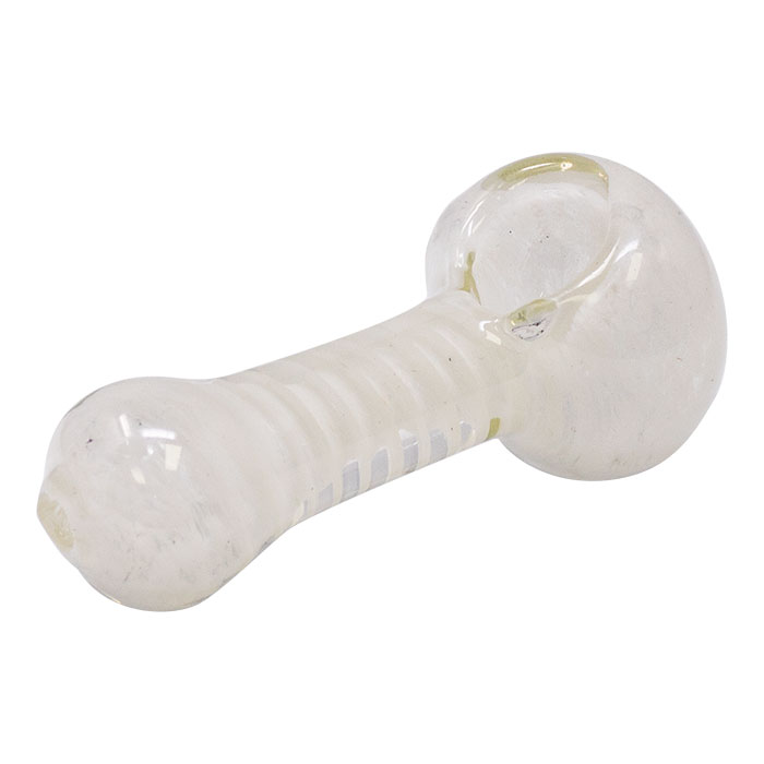 White Inside Out Comb Teeth Design Colored Glass Pipe 3 Inches