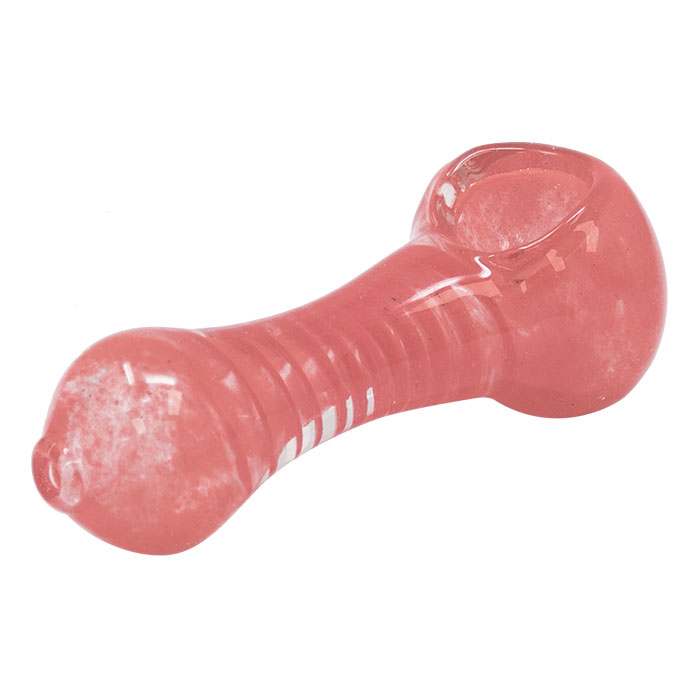 Pink Inside Out Comb Teeth Design Colored Glass Pipe 3 Inches