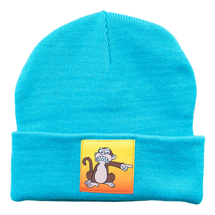 Blue Paul Frank Iconic Julius the Monkey Knit Cuffed Toque