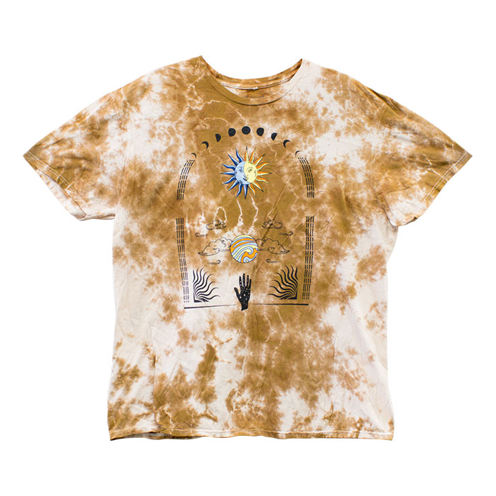 Women's Brown Walnut & 39th Tie and Dye Fun Large Graphic T-Shirt 