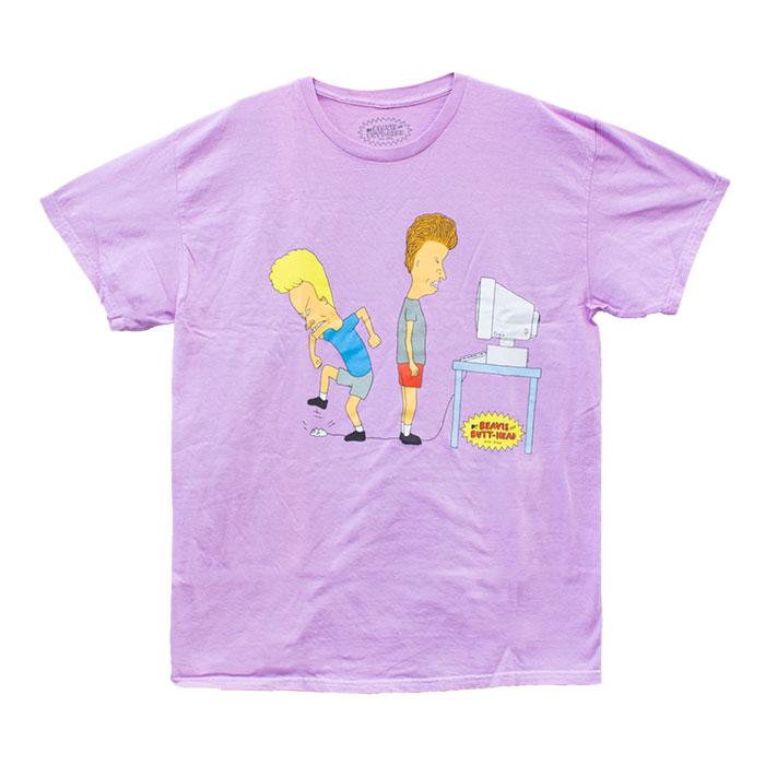 Unisex Pink MTV Beavis and Butt-Head Mike Judge Graphic T-Shirt