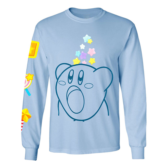 Adult Full Sleeve Blue Kirby Face Graphic T-Shirt