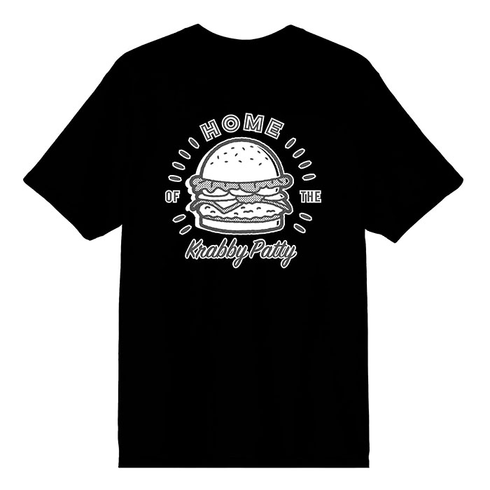 Men's Black SpongeBob Short Sleeve Home Krabby Patty Graphic T-Shirt