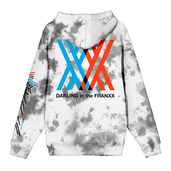 Unisex White Tie & Dye XX Darling in the Franxx Academia Graphic Hoodie