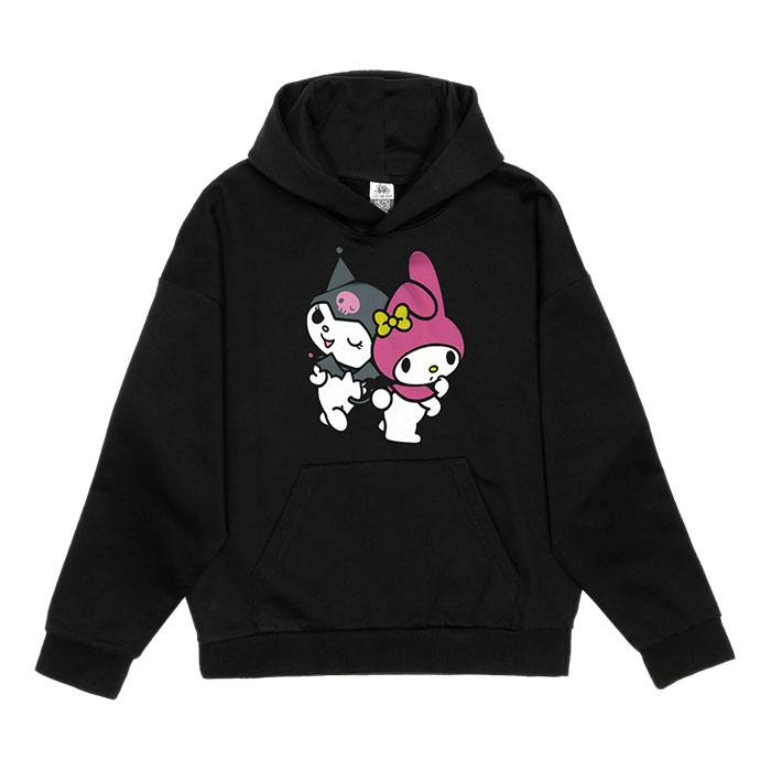 Unisex Black Melody and Kuromi Graphic Hoodie