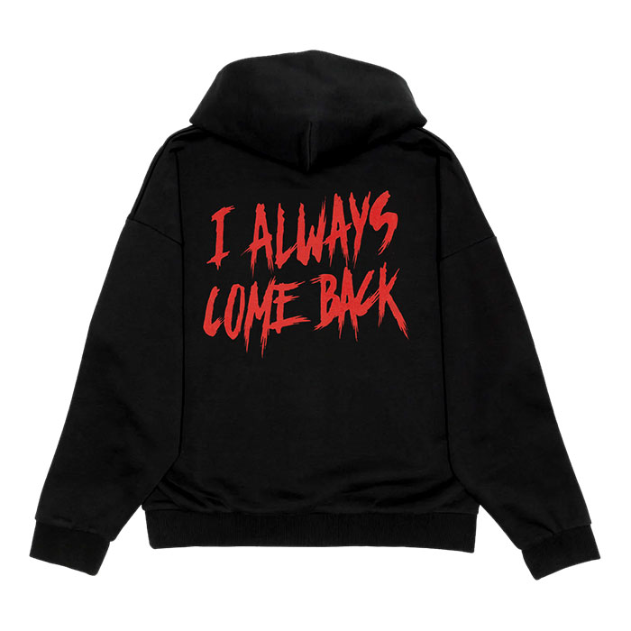 Unisex Black Five Nights I Always Come Back Large Graphic Hoodie