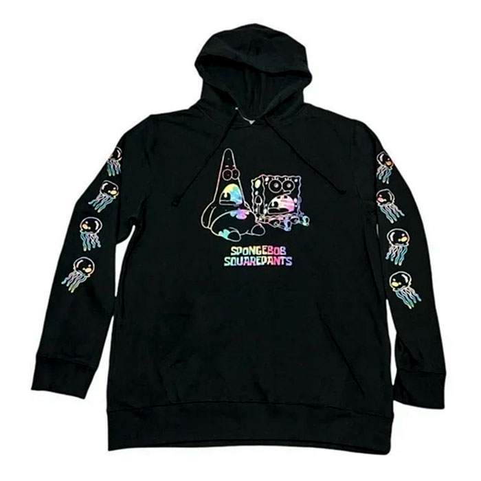 Men's Black SpongeBob Large Graphic Hoodie