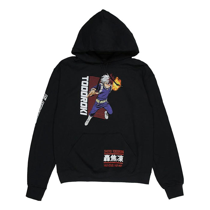 Men's Black Todoroki My Hero Academia Anime Graphic Hoodie