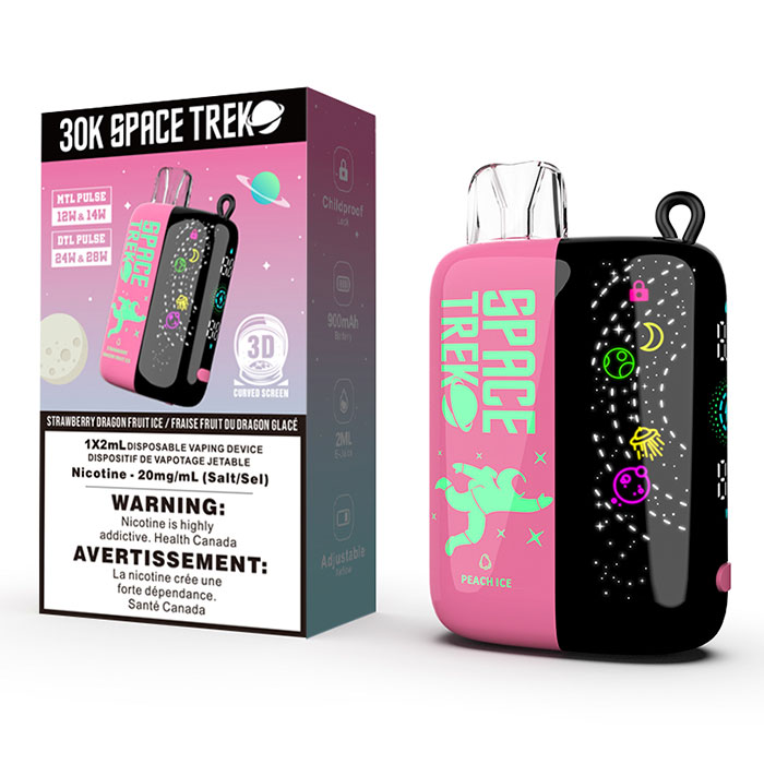 Strawberry Dragon Fruit Ice Space Trek 30000 Puffs Disposable Vape Ct 5