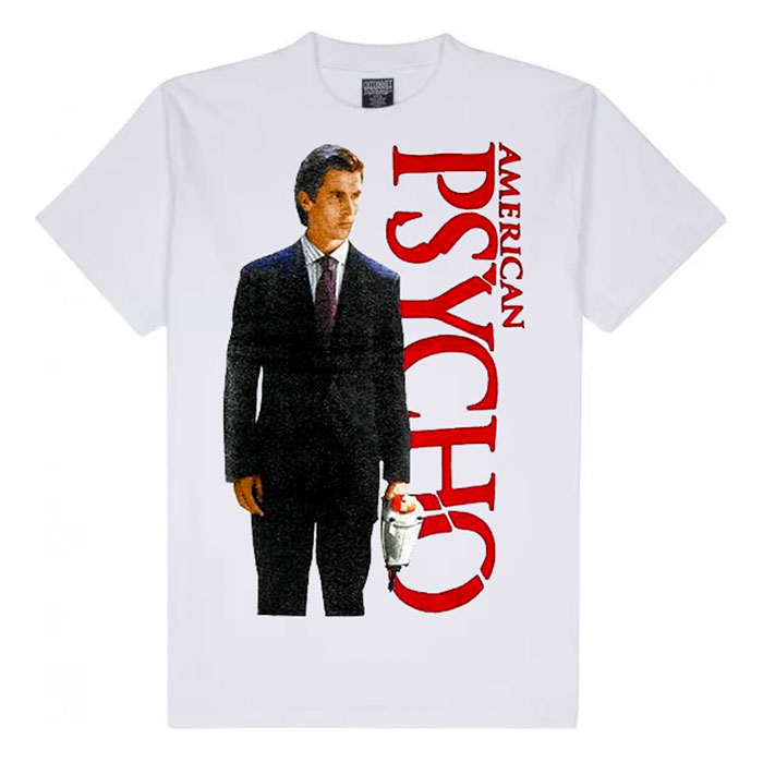 Men's Short Sleeve White American Psycho Graphic T-Shirt