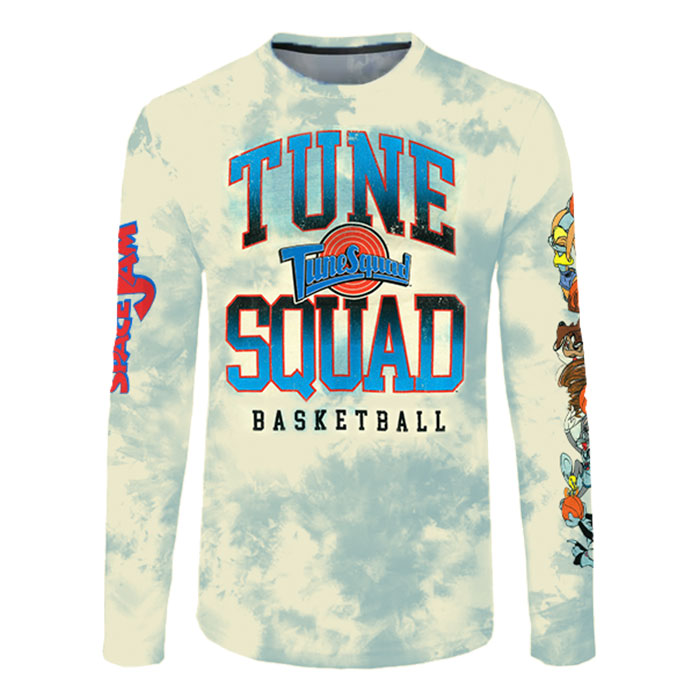 Men's Full Sleeve Tie & Dye Space Jam Tune Squad Basketball Graphic T-Shirt