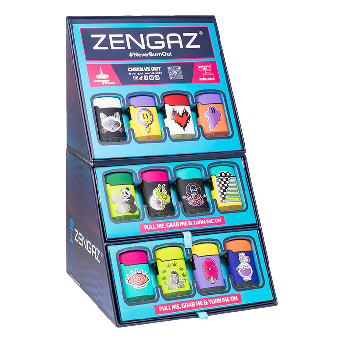 Panda Fire Adventure Zengaz 5-D Cube Lighter Display Of 48