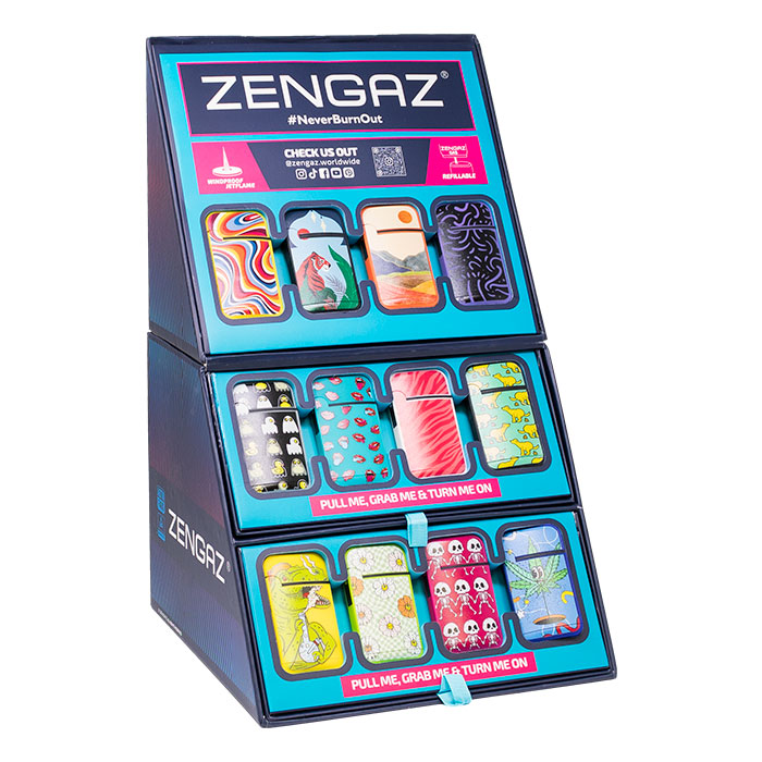 Tiger Sunset Journey Zengaz 5-C Cube Lighter Display Of 48