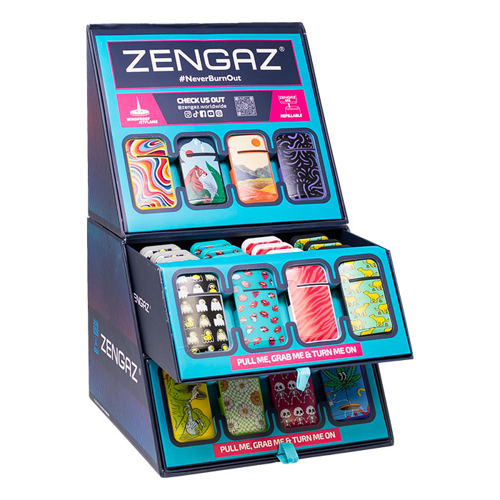 Tiger Sunset Journey Zengaz 5-C Cube Lighter Display Of 48