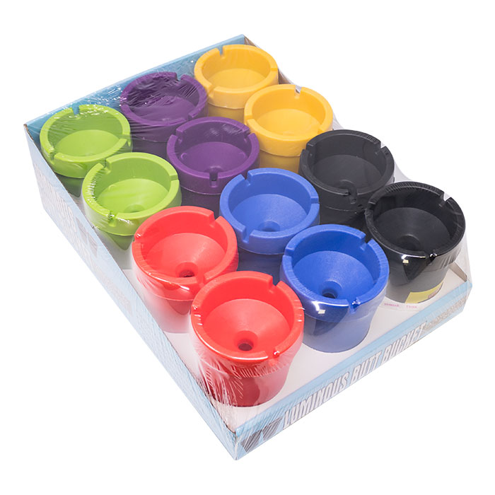 Luminous Butt Bucket Extinguishing Ashtray Display of 12