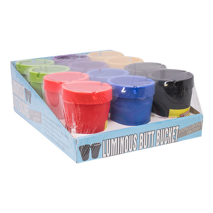 Luminous Butt Bucket Extinguishing Ashtray Display of 12