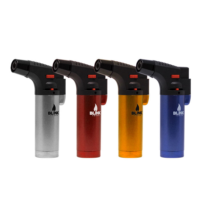 Blink Metal Torch Butane Gas Lighter Display Of 12