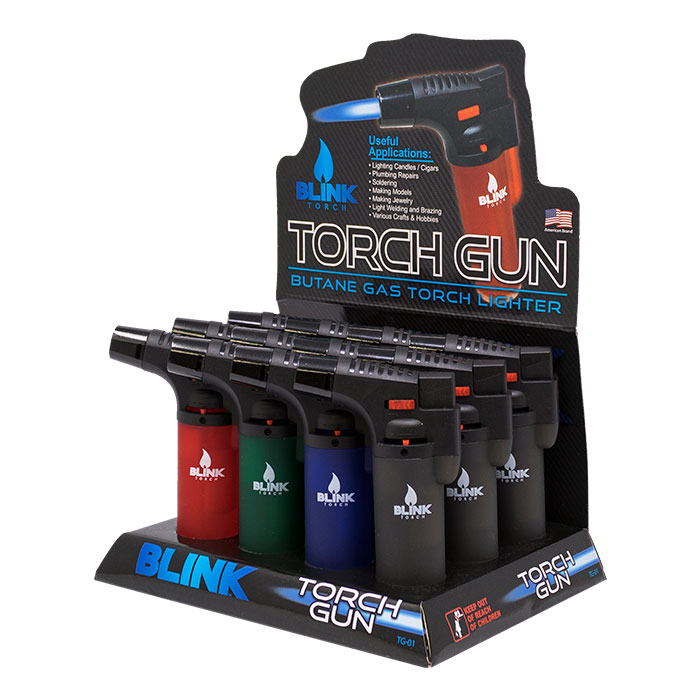 Blink Torch Gun Butane Gas Lighter Display Of 12