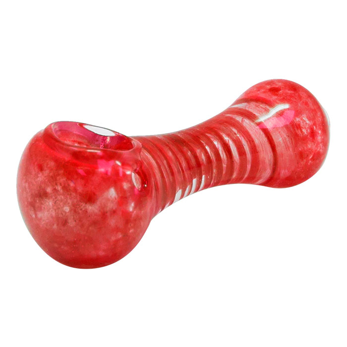 Red Inside Out Comb Teeth Design Colored Glass Pipe 3 Inches