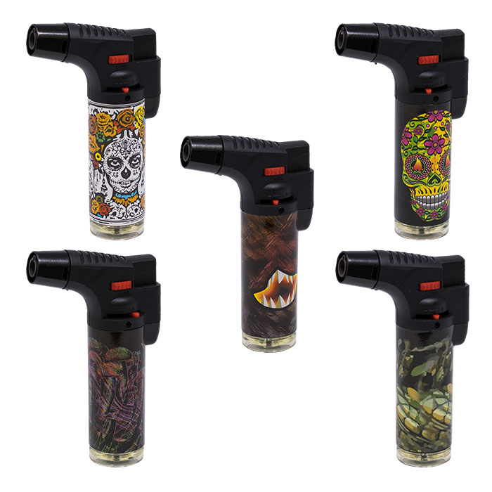 Blink Folk Monster Torch Gun Butane Gas Lighter Display Of 12