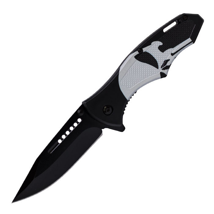 Black Solid Foldable Pocket Knife by Perucci