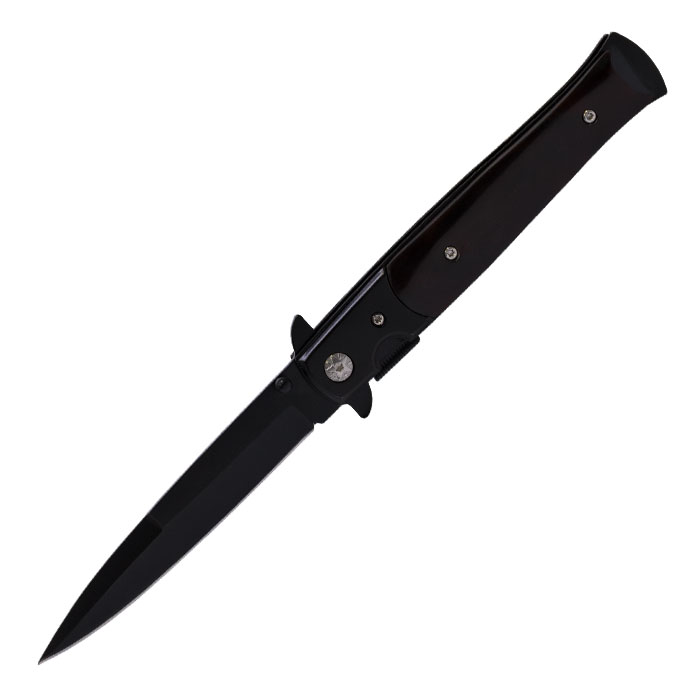 Solid Brown & Black Glossy Finish Foldable Pocket Knife by Perucci