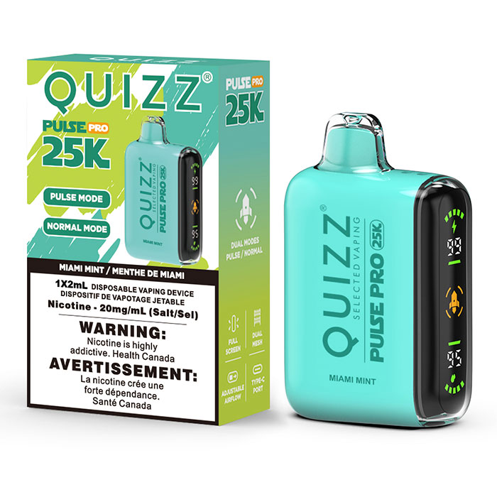 BC Compliance-Miami Mint Quizz Pulse Pro Disposable Vape Ct 5