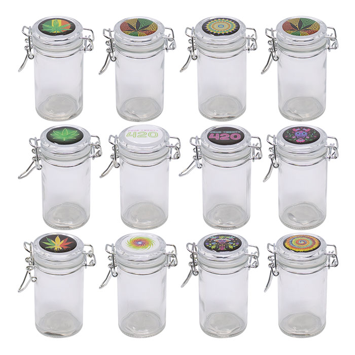 Blink Storage Glass 84mm Jars Latch Top  Display of 12