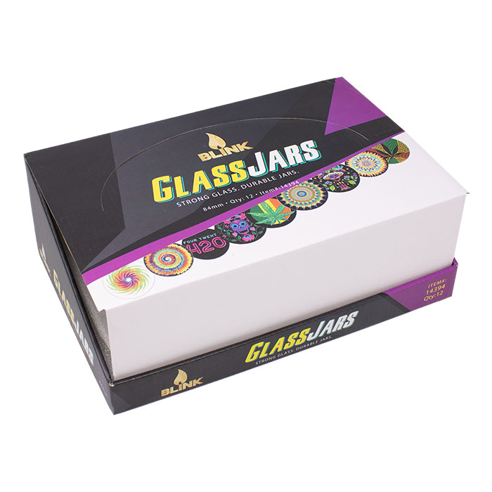 Blink Storage Glass 84mm Jars Latch Top  Display of 12