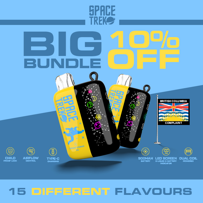 BC Compliance-Space Trek Disposable Vape Bundle Display of 15 Different Flavors