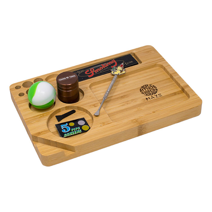 Maze Standard Bamboo 10x7 Rolling Tray Elite Gift Collection