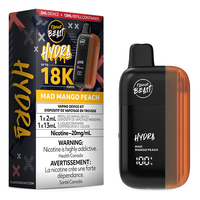 BC Compliance-Mad Mango Peach Flavour Beast Hydra Disposable Vape Ct 5-discription