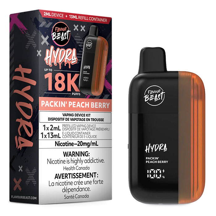 BC Compliance-Packin Peach Berry Flavour Beast Hydra Disposable Vape Ct 5-discription