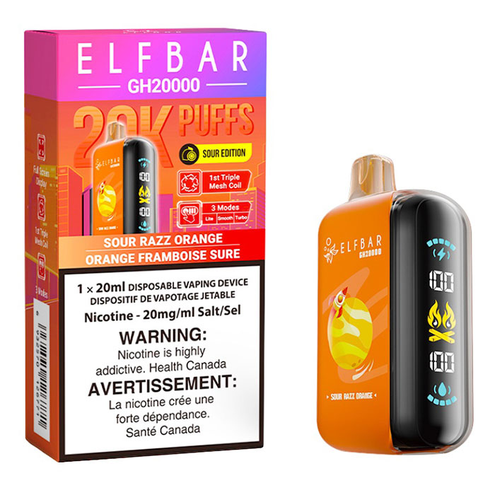 (Stamped) Sour Razz Mango Elfbar GH20000 Puffs Disposable Vape Ct-5