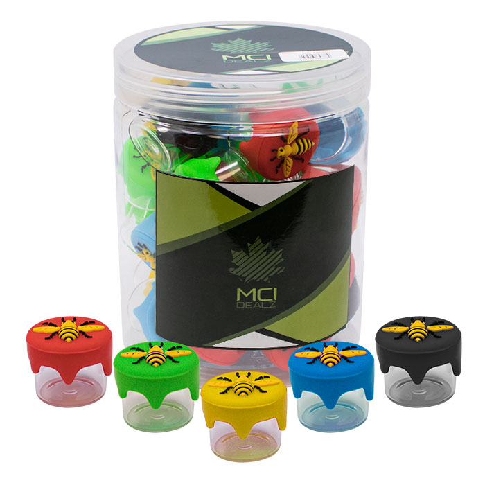 MCI Bees Bzz Silicone and Glass Container 23mm Box Of 30 Pcs