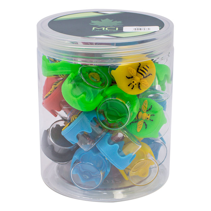 MCI Bees Bzz Silicone and Glass Container 23mm Box Of 30 Pcs