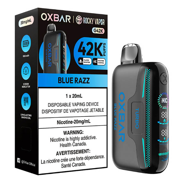 Blue Razz Oxbar Rocky Vapor G42K Puffs Disposable Vape Ct 4