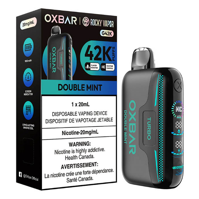 Double Mint Oxbar Rocky Vapor G42K Puffs Disposable Vape Ct 4