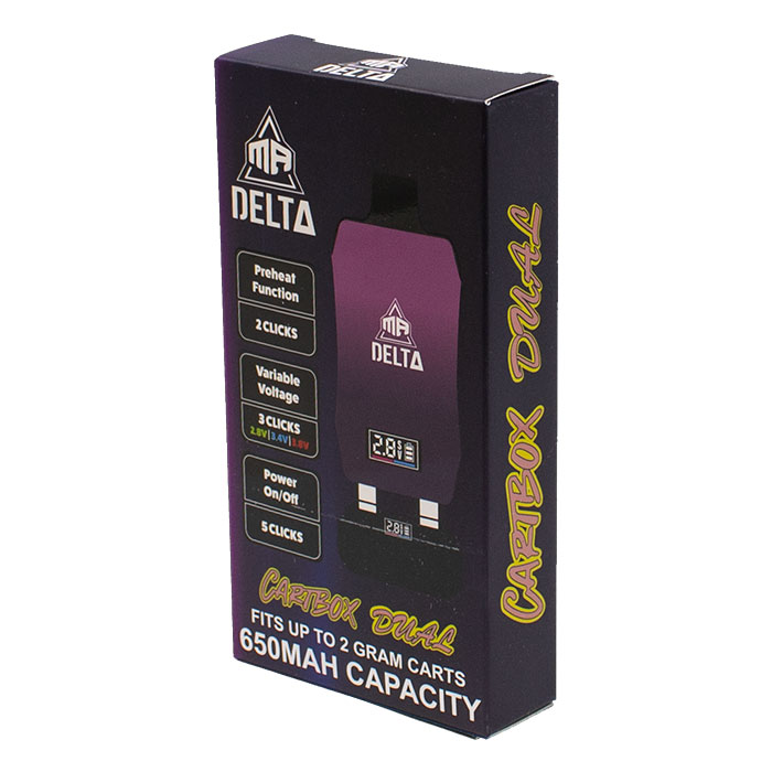 Purple Mr Delta 510 Battery Cartbox Dual Fits Upto 2 Gram Carts Ct-5