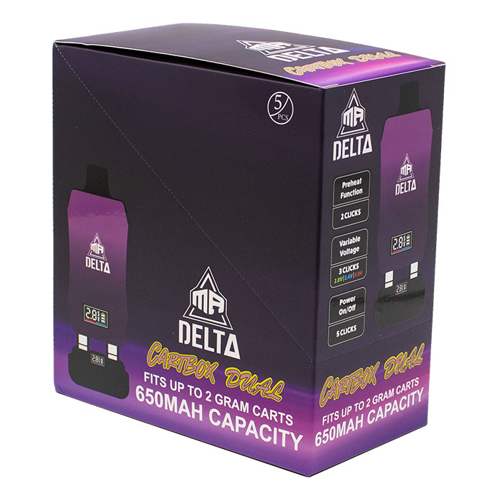 Purple Mr Delta 510 Battery Cartbox Dual Fits Upto 2 Gram Carts Ct-5