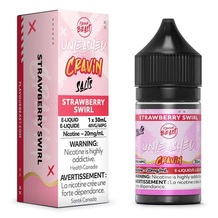 Strawberry Swirl 20mg-mL Flavour Beast 30mL Unleashed Cravin' Series E-Juice