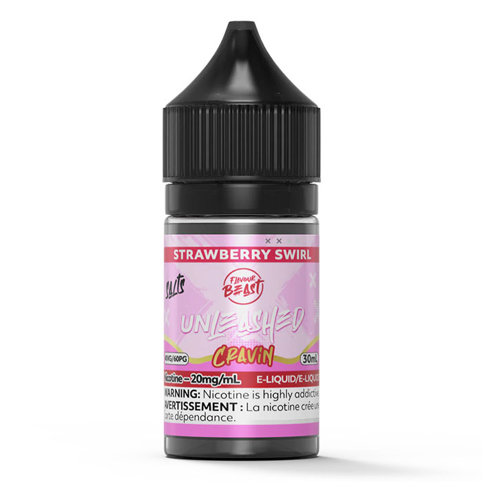 Strawberry Swirl 20mg-mL Flavour Beast 30mL Unleashed Cravin' Series E-Juice