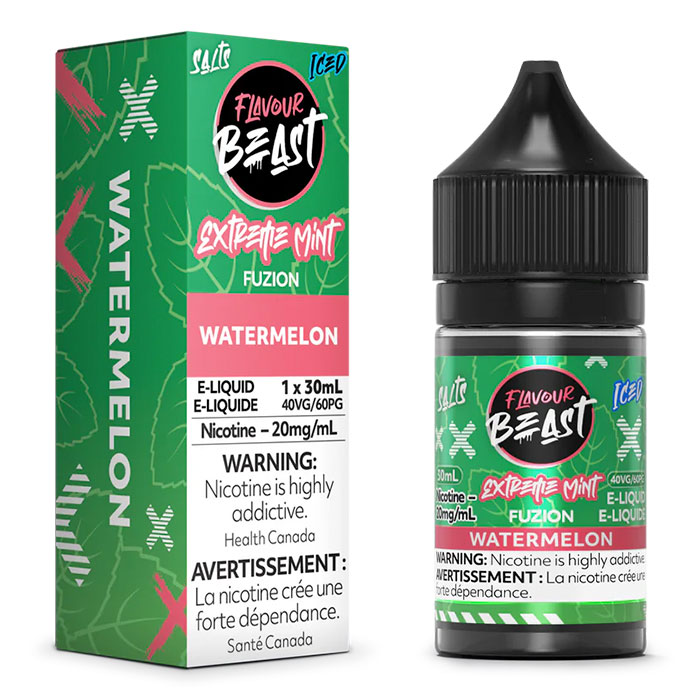 Watermelon 20mg-mL Flavour Beast 30mL Extreme Mint Fuzion' Series E-Juice